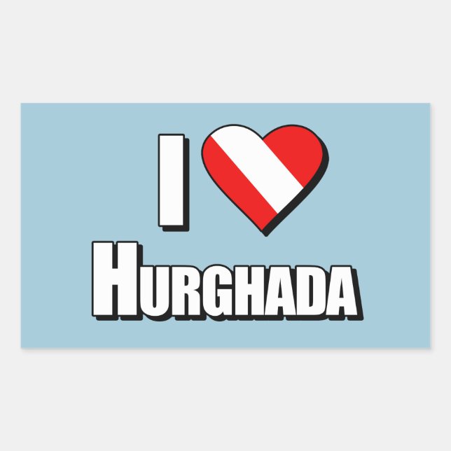 I Liebe Hurghada Diving Rechteckiger Aufkleber (Vorderseite)