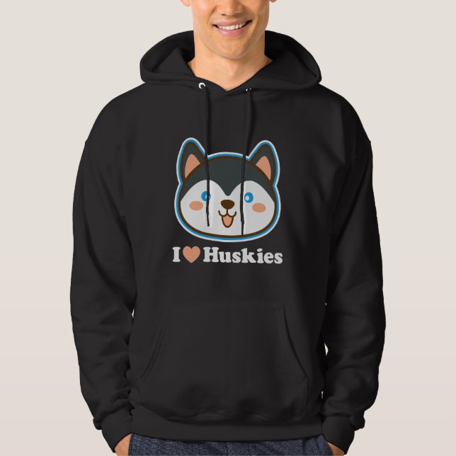 I LIEBE HUSKIES HOODIE (Vorderseite)