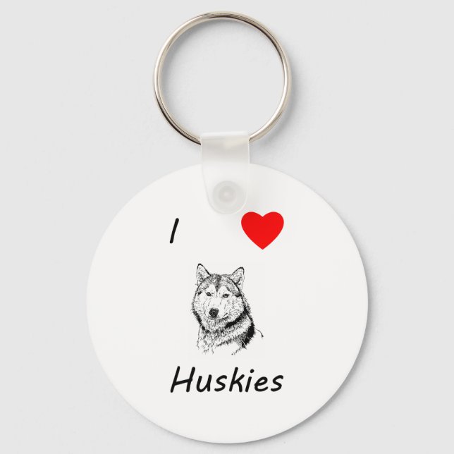 I LIEBE HUSKIES SCHLÜSSELANHÄNGER (Vorderseite)