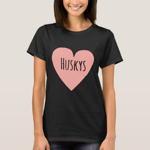 I Liebe Huskys Niedlich Husky Hund Mama Herz Form T-Shirt