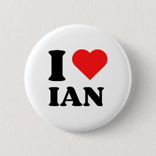 I Liebe Ian I Heart Ian Name Y2k Weihnachten Button