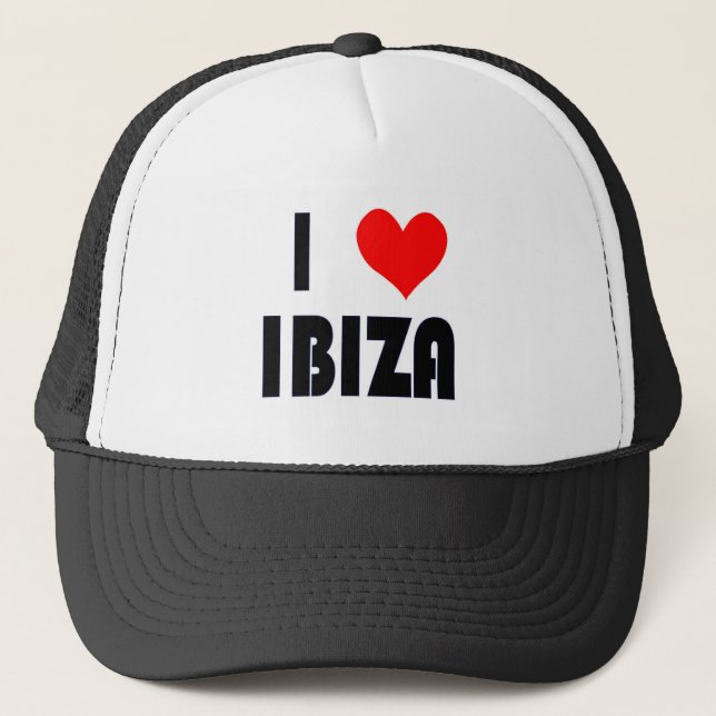 I Liebe Ibiza Hut Truckerkappe (Vorderseite)