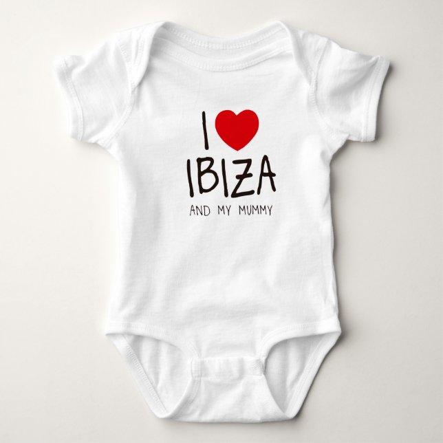 I Liebe Ibiza und meine Mama Baby Strampler (Vorderseite)
