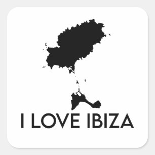 I Liebe Ibiza (weiß) Quadratischer Aufkleber