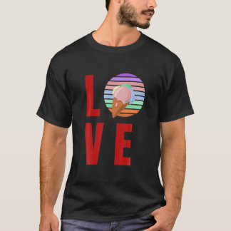 I Liebe Ice Creme Cone Silhouette T-Shirt