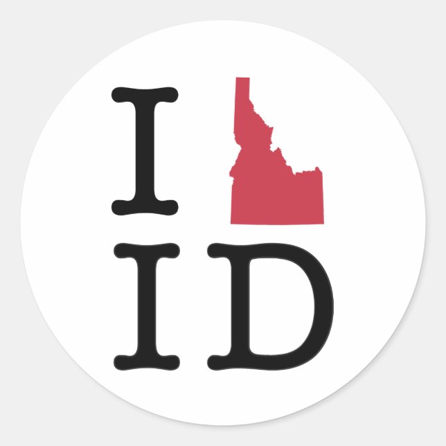 I Liebe Idaho Runder Aufkleber (Vorderseite)