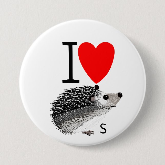 I LIEBE IGEL BUTTON (Vorderseite)