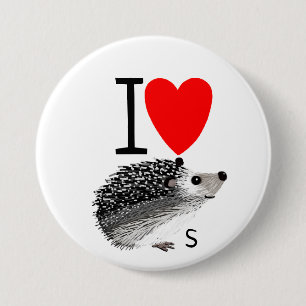 I Liebe Igel Button