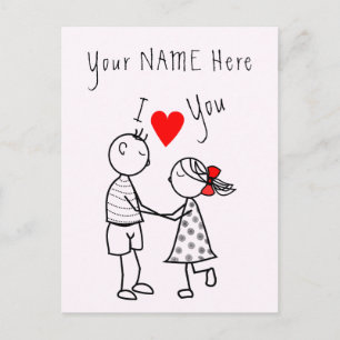 I Liebe Ihr Kartenromantikpaar - Ihr Name - Text Postkarte