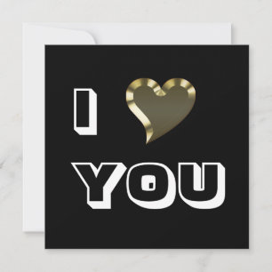 I Liebe Ihr Schwarz-weißes goldenes Herz Mitteilungskarte