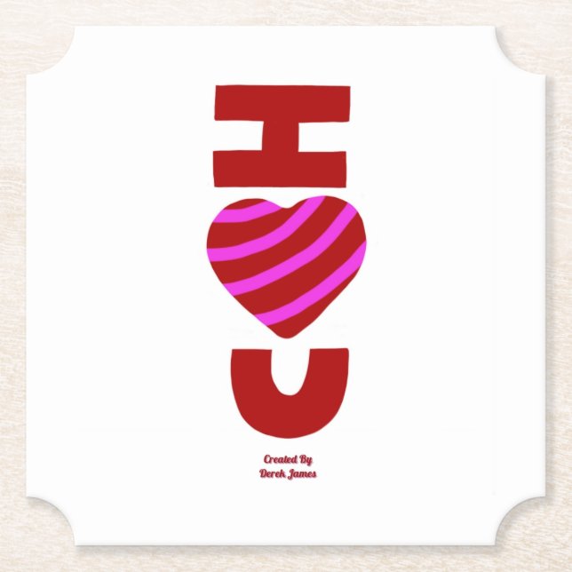 I Liebe Ihr Ticket Paper Untersetzer (Vorderseite)