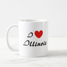 I Liebe Illinois Herztypografie Kaffeemaschine Tas Kaffeetasse