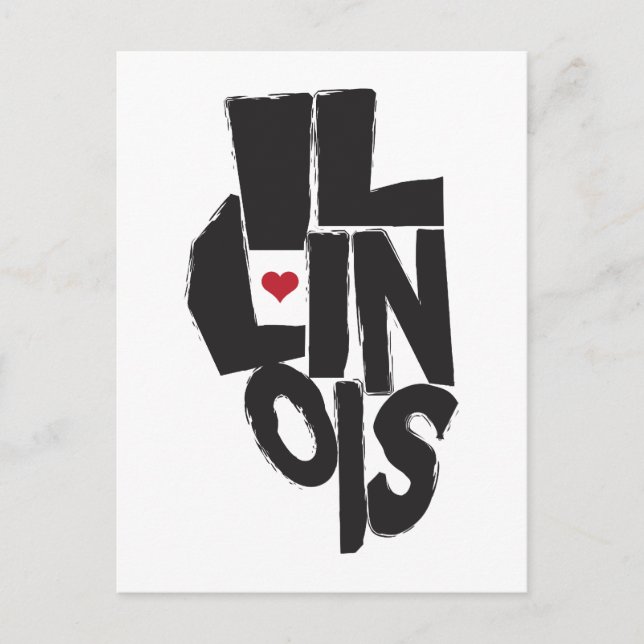I Liebe Illinois Staat Karte (Vorderseite)