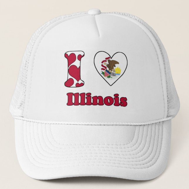 I Liebe Illinois Truckerkappe (Vorderseite)
