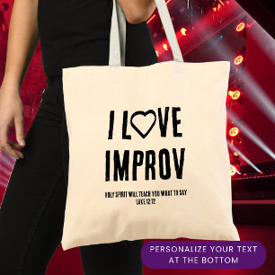 I LIEBE IMPROV Christliche Improvisation Tragetasche