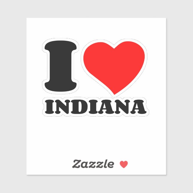 I LIEBE INDIANA AUFKLEBER (Blatt)
