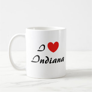 I Liebe Indiana Herz Typografie Kaffee Tasse