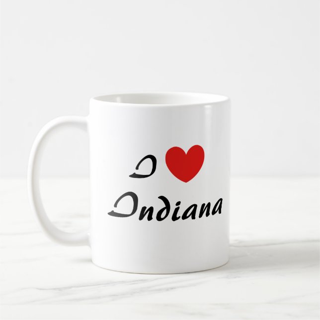 I Liebe Indiana Herz Typografie Kaffee Tasse (Links)