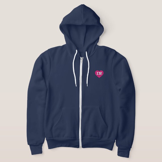 I Liebe Indiana Hot Pink Heart Hoodie (Ablage )