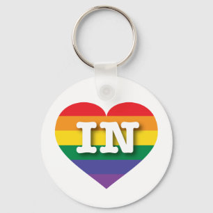 I Liebe Indiana Rainbow Heart Schlüsselanhänger