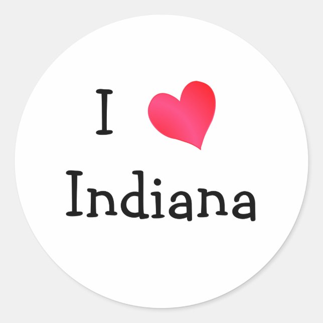 I Liebe Indiana Runder Aufkleber (Vorderseite)