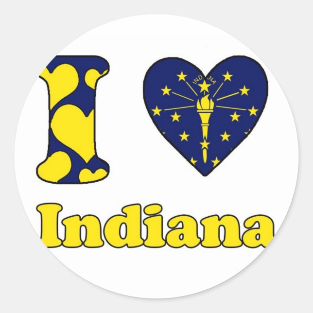 I Liebe Indiana Runder Aufkleber (Vorderseite)