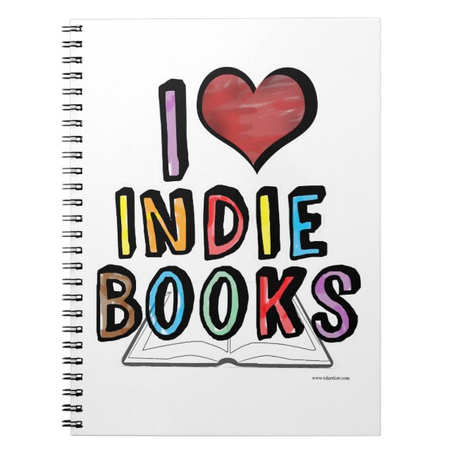 I Liebe Indie Books Cool Authoring Design Notizblock (Vorderseite)