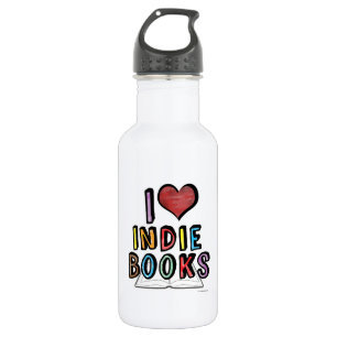 I Liebe Indie Books Spaß Cooler Autoren Design Trinkflasche