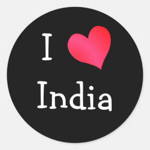 I Liebe Indien Runder Aufkleber