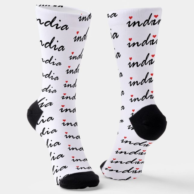 I Liebe Indien Socken (Gewinkelt)