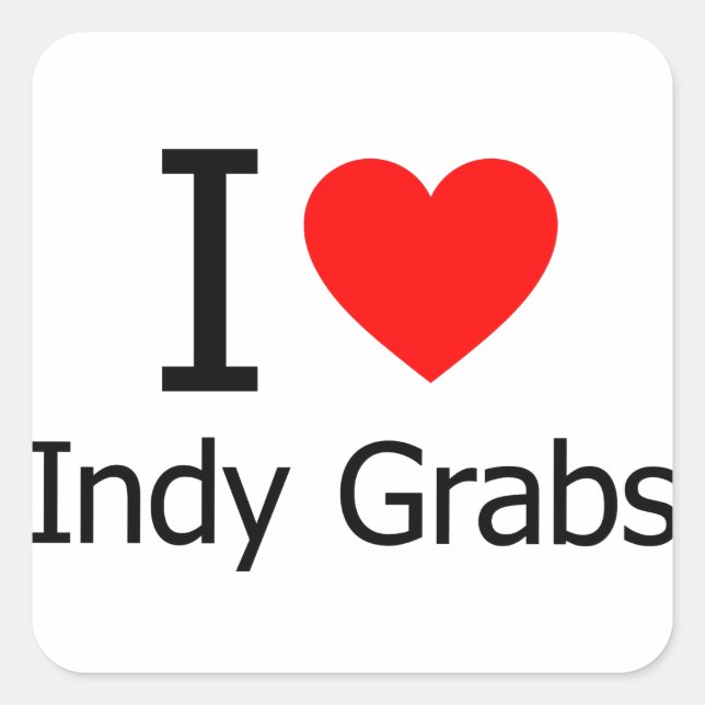 I Liebe Indy Grabs Quadratischer Aufkleber (Vorderseite)