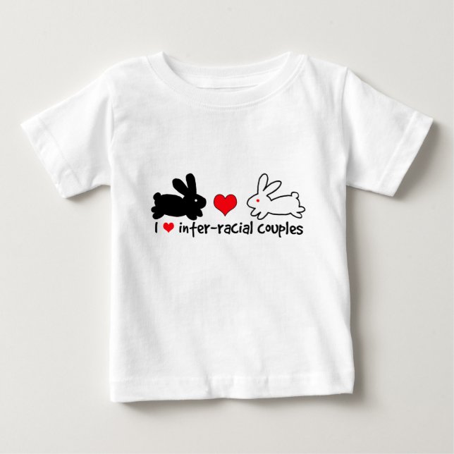 I Liebe-Inter-rassische Paare Baby T-shirt (Vorderseite)