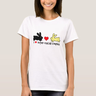 I Liebe-Inter-rassische Paare - Gelb und Schwarzes T-Shirt