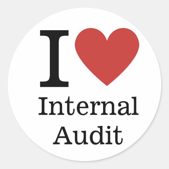 I ❤️ Liebe Internes Audit (für Mitarbeiter) CUSTOM Runder Aufkleber (Vorderseite)