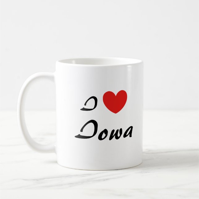 I Liebe Iowa Herz Typografie Kaffeezubereitung Tas Kaffeetasse (Links)