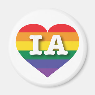 I Liebe Iowa Rainbow Heart Magnet