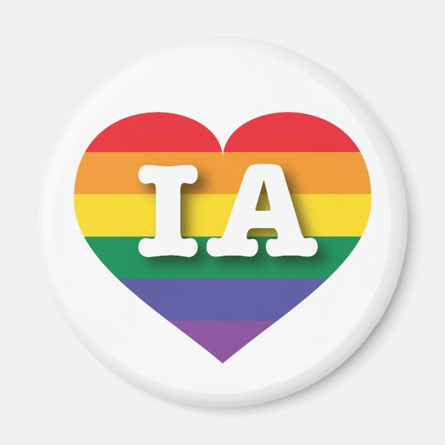 I Liebe Iowa Rainbow Heart Magnet (Vorne)