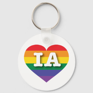 I Liebe Iowa Rainbow Heart Schlüsselanhänger