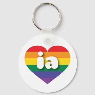 I Liebe Iowa Rainbow Heart Schlüsselanhänger
