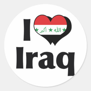 I Liebe Irak-Flagge Runder Aufkleber