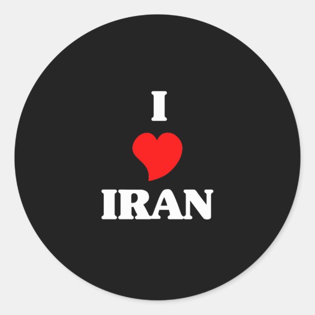 I Liebe Iran Runder Aufkleber (Vorderseite)