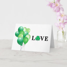 I LIEBE Ireland Green Balloon Modern Elegant Karte