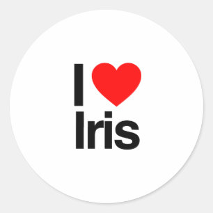 i Liebe iris Runder Aufkleber