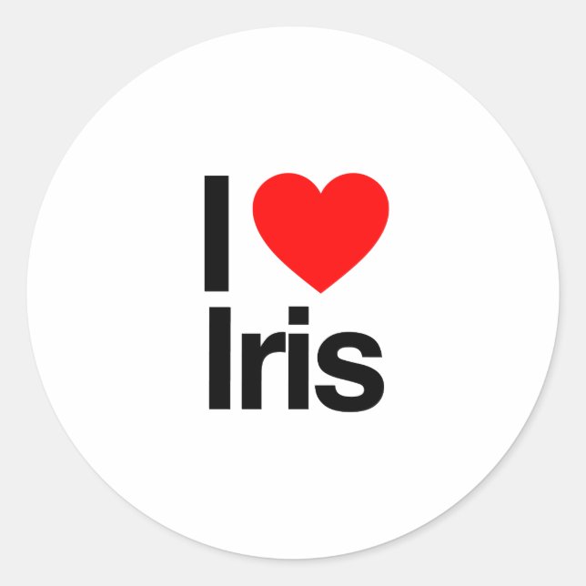 i Liebe iris Runder Aufkleber (Vorderseite)