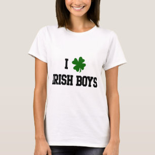 I Liebe-irische Jungen, grüner Kleeblatt-T - Shirt