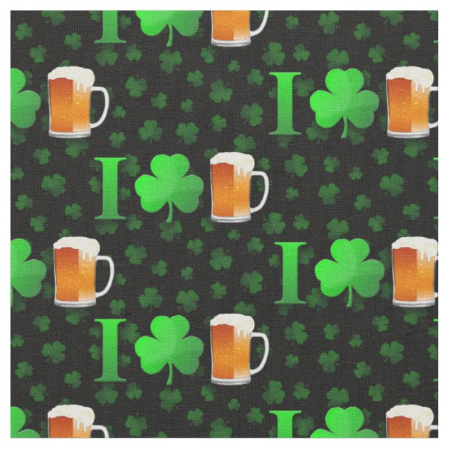 I Liebe Irish Beer St. Patricks Day Stoff (Nahaufnahme)
