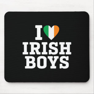 I Liebe Irish Boys Ireland Flag Heart St Patricks Mousepad