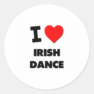 I Liebe Irish Dance Runder Aufkleber
