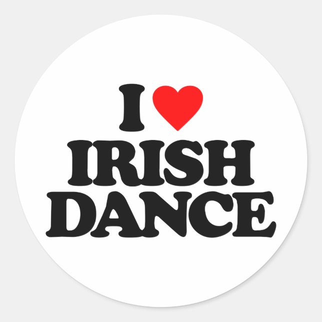 I LIEBE IRISH TANCE RUNDER AUFKLEBER (Vorderseite)