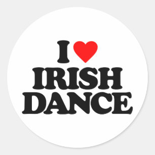 I LIEBE IRISH TANCE RUNDER AUFKLEBER